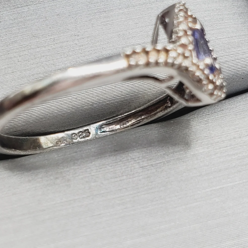 Genuine Pear - Teardrop Tanzanite 925 Sterling Silver Halo Ring